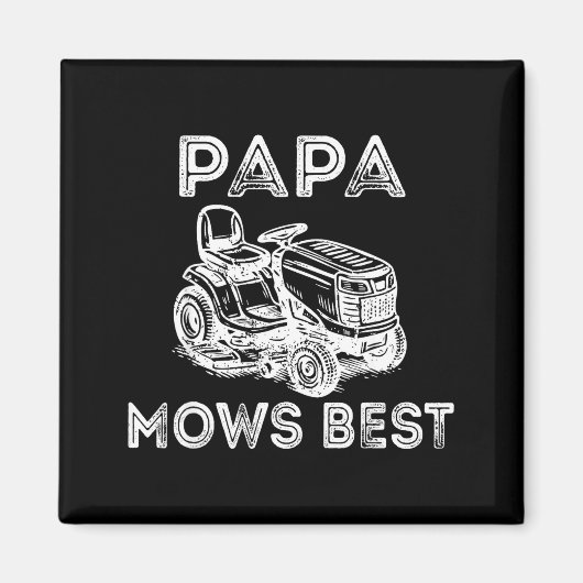 Aimant Papa Mows Funny Lawn Mower Father's Day Grandpa (Devant)