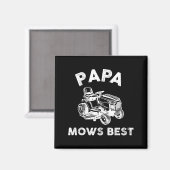 Aimant Papa Mows Funny Lawn Mower Father's Day Grandpa  (Recto/Verso)