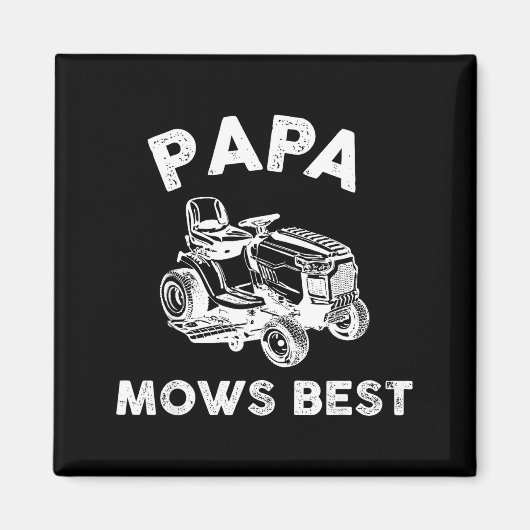 Aimant Papa Mows Funny Lawn Mower Father's Day Grandpa  (Devant)
