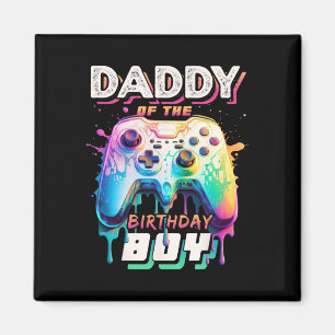Aimant Papa Of Anniversaire Garçon Matching Vidéo Jeu Bir