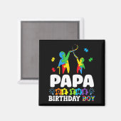 Aimant Papa Of The Birthday Boy Autism Awareness Support  (Recto/Verso)
