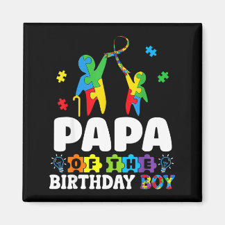 Aimant Papa Of The Birthday Boy Autism Awareness Support 