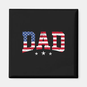 Aimant Papa patriotique américain Fête des pères Drapeau
