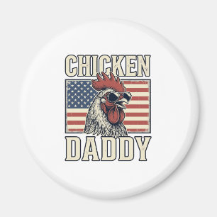 Aimant Papa Poule Coq Vintage Patriotique