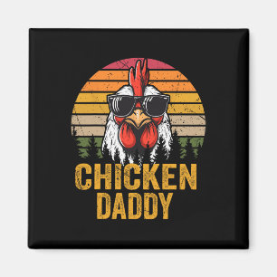 Aimant Papa Poule Vintage Drôle Agriculteur Poules Papa