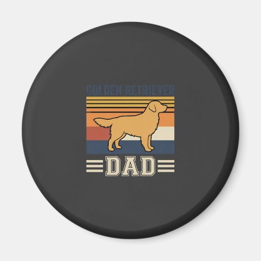 Aimant Papa Retriever doré Chien Rétro (Devant)