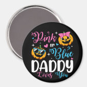 Aimant Papa Rose Ou Bleu Vous Aime Citrouille Baby Circle (Recto/Verso)