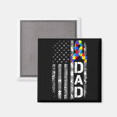 Aimant Papa sensibilisation à l'autisme drapeau des États (Recto/Verso)