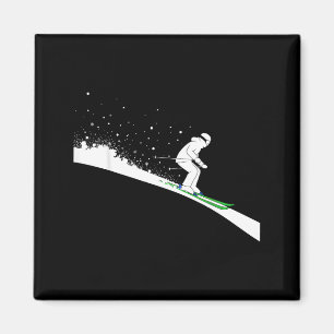 Aimant Papa ski de neige drôle sports d'hiver skis ski