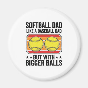 Aimant Papa Softball Boules Plus Grosses Chemise Vintage
