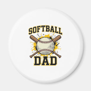 Aimant Papa Softball Vintage Varsity Batteurs Croisés Des
