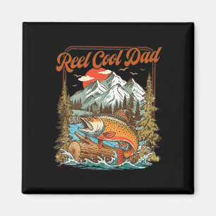 Aimant Papa super cool drôle pêche poisson arc-en-ciel pê