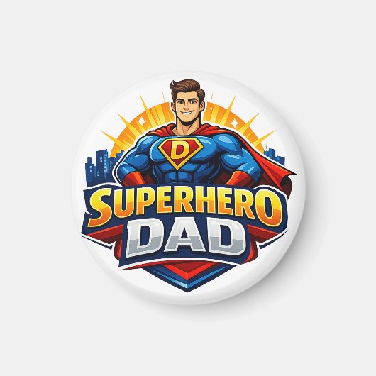Aimant Papa Super-héros (Devant)