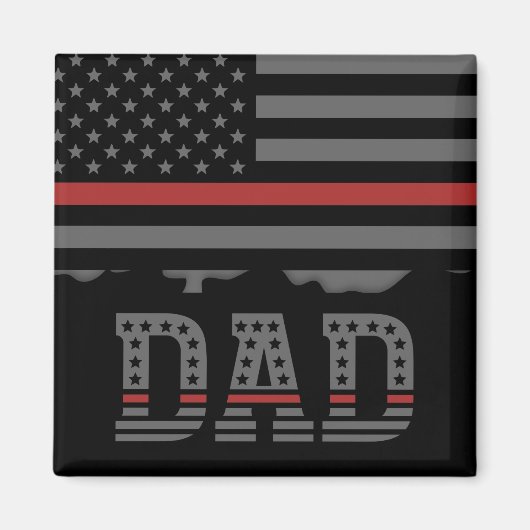 Aimant Papa Thin Red Line Pompier papa Cadeaux (Devant)