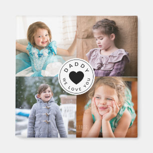 Aimant Papa We Lote Cute Heart Kids Photo Collage