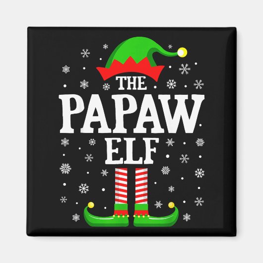 Aimant Papaw Elf Funny Christmas Family Matching (Devant)