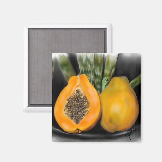 Aimant Papaya Gecko (Recto/Verso)