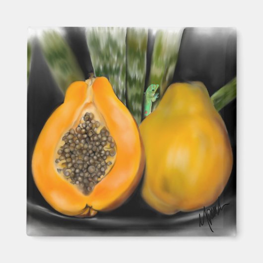 Aimant Papaya Gecko (Devant)