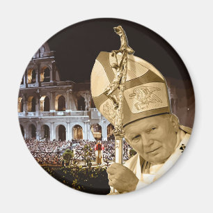 Aimant Pape Jean Paul II bénissant l'aimant