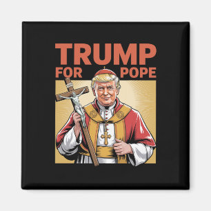 Aimant Pape Trump Drôle Trump Vatican Chrétien Rétro Chu