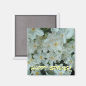 Aimant Paperwhite Narcissus Fleurs blanches délicates (Recto/Verso)