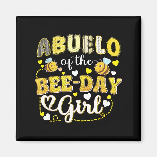 Aimant Papi de la fille de l'anniversaire de l'abeille dr (Devant)