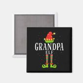 Aimant Papi elf Noël pyjama de Noël assorti (Recto/Verso)