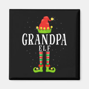 Aimant Papi elf Noël pyjama de Noël assorti