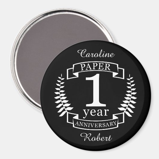 Aimant Papier 1er anniversaire mariage 1 an (Recto/Verso)