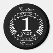 Aimant Papier 1er anniversaire mariage 1 an (Devant)