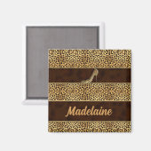 Aimant Papier Cheetah avec talons avec nom (Recto/Verso)
