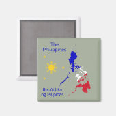 Aimant Papier d'illustration de la carte des Philippines (Recto/Verso)
