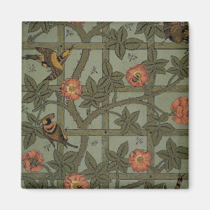Aimant Papier peint à motif treillis de William Morris