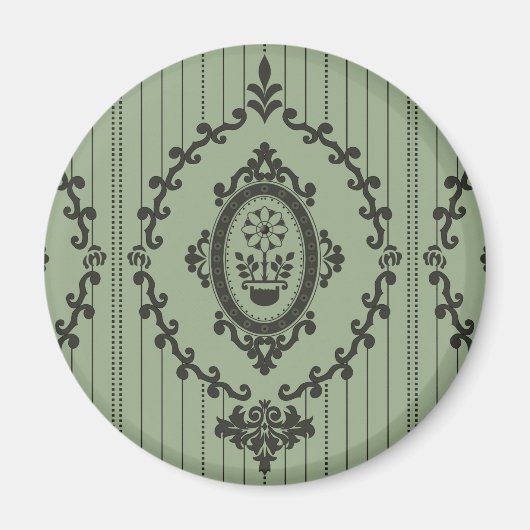 Aimant Papier peint baroque en vert (Devant)