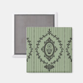 Aimant Papier peint baroque en vert (Recto/Verso)
