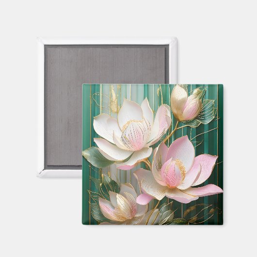 Aimant Papier peint en fleurs japonais Magnolia Art (Recto/Verso)