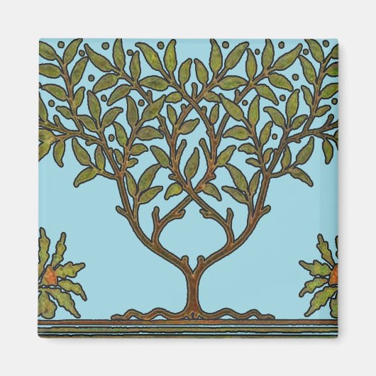 Aimant Papier peint frise d'arbre de William Morris (Devant)