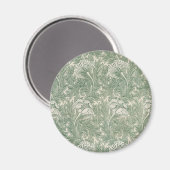 Aimant papier peint textile tulipe william morris vert (Recto/Verso)