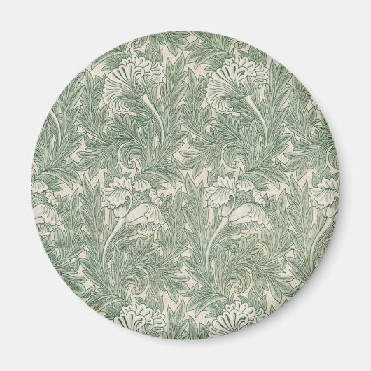 Aimant papier peint textile tulipe william morris vert (Devant)