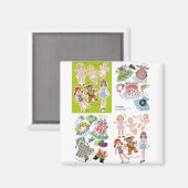 Aimant Papier Poupée Cinquante Design, adorable Rétro (Recto/Verso)
