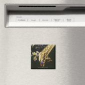 Aimant Papillon à queue épaisse sur la fleur, gros plan (In Situ (Lave-vaisselle))