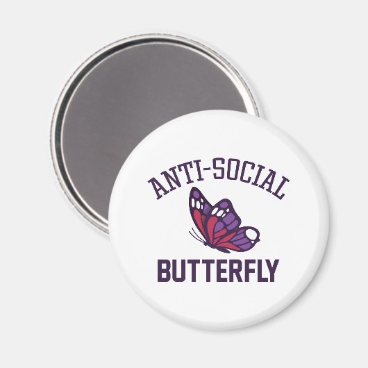 Aimant papillon anti-social (Recto/Verso)