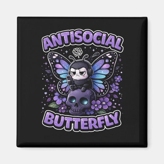 Aimant Papillon Antisocial (Devant)