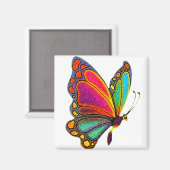 Aimant Papillon arc-en-ciel (Recto/Verso)