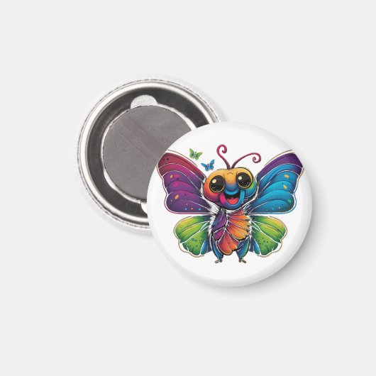 Aimant Papillon arc-en-ciel (Recto/Verso)