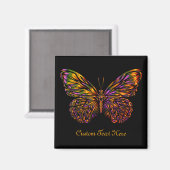 Aimant Papillon arc-en-ciel néon personnalisé (Recto/Verso)