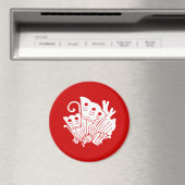 Aimant Papillon asiatique Japonais Conception Kamon (In Situ (Lave-vaisselle))