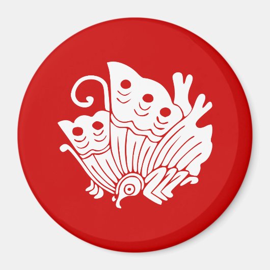 Aimant Papillon asiatique Japonais Conception Kamon (Devant)