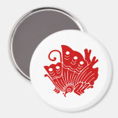 Aimant Papillon asiatique Japonais Conception Kamon (Recto/Verso)