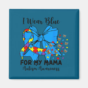 Aimant Papillon autisme noeud papillon je porte du bleu p